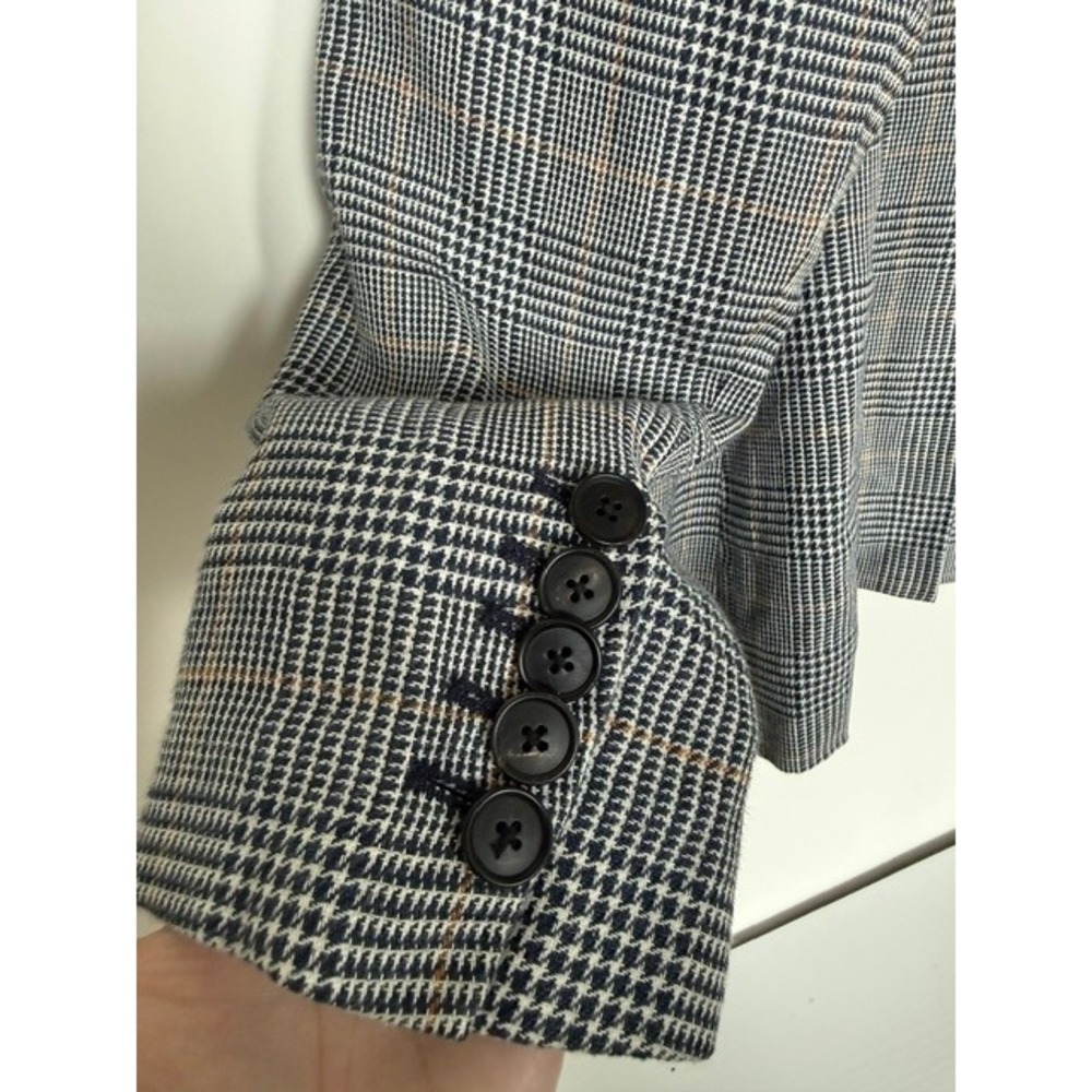 Veronica Beard Miller Dickey Blazer | Grey & Navy Glenplaid | RARE Size 18 - Picture 11 of 14